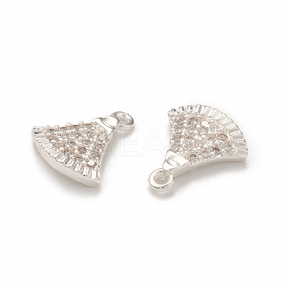 Brass Micro Pave Cubic Zirconia Charms KK-P228-38S-1