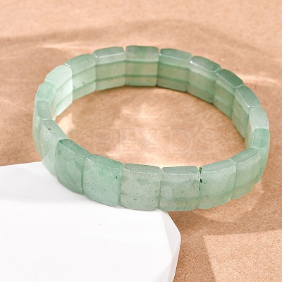 Natural Green Aventurine Faceted Beaded Stretch Bracelets for Women BJEW-K251-08J-1