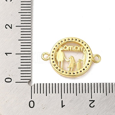 Brass Micro Pave Clear Cubic Zirconia Mama Connector Charms FIND-Z041-12C-1