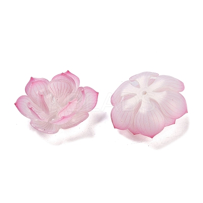 Simulation Lotus Shape Acrylic Bead Caps SACR-A008-06C-1