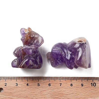 Natural Amethyst Carved Figurines DJEW-L023-D04-1