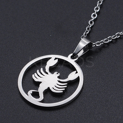 Non-Tarnish 201 Stainless Steel Pendants Necklaces NJEW-S105-JN626-8-1