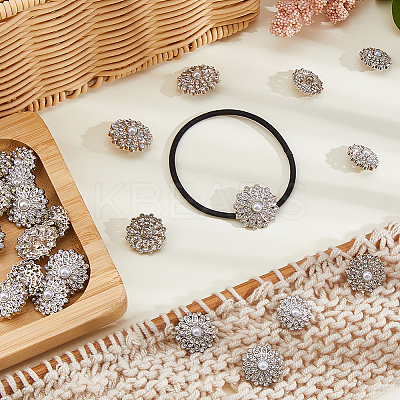 24Pcs 3 Styles Alloy Rhinestone Shank Buttons BUTT-HS0001-05P-1