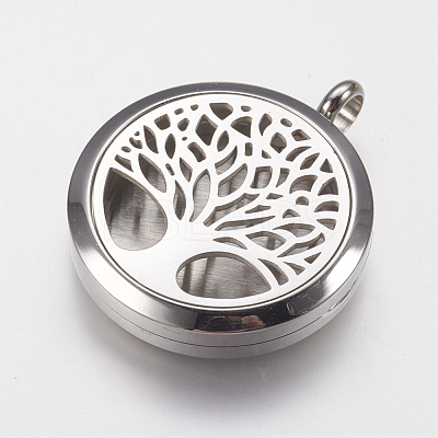 316 Surgical Stainless Steel Diffuser Locket Pendants STAS-J021-07-1