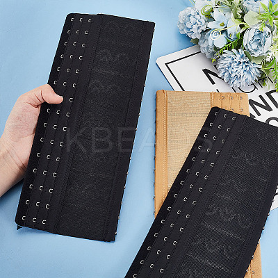 2Pcs 2 Colors Polyester Women's 3 Rows 15 Hooks Longline Corset Bra Extender FIND-BC0005-68-1