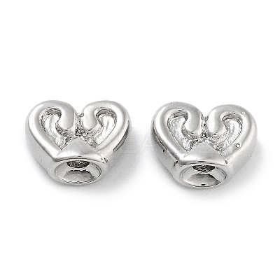 Rack Plating Heart Brass Beads KK-Z071-40P-1