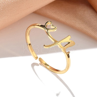 304 Stainless Steel Cuff Rings for Women RJEW-D285-01G-P-1
