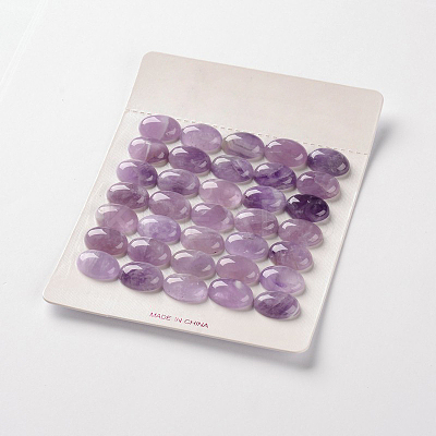 Natural Amethyst Gemstone Oval Cabochons G-J329-13-10x12mm-1