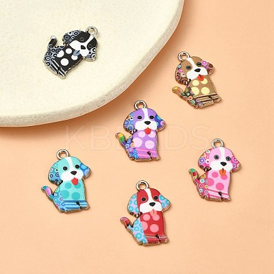 12Pcs 6 Colors Alloy Enamel Pandants ENAM-YW0003-80-1