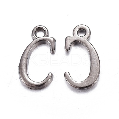 Gunmetal Plated Alloy Letter Pendants LS-PALLOY-J718-01B-C-1