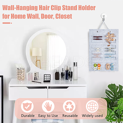 Felt Hanging Hair Claw Clip Organizer Holder for Women Girls AJEW-WH0083-89A-01B-1