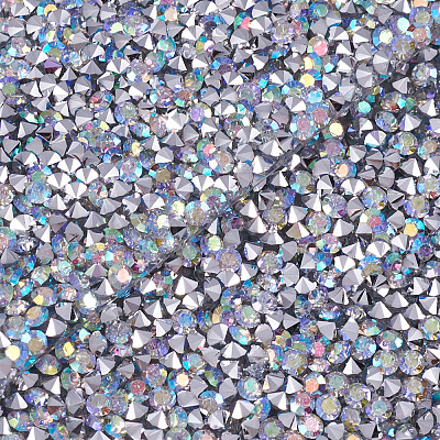 Glitter Resin Hotfix Rhinestone(Hot Melt Adhesive On The Back) OCOR-TA0002-02-40mm-1