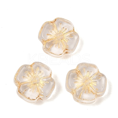 Baking Paint and Golden Metal Enlaced Glass Beads GL-CBA1477-16D-1