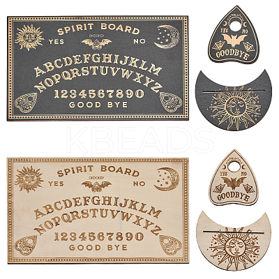 2 Sets 2 Styles Carved Wooden Divination Board Kit AJEW-CA0003-75-1