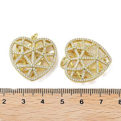 Rack Plating Brass Micro Pave Clear Cubic Zirconia Pendants KK-A205-04G-1