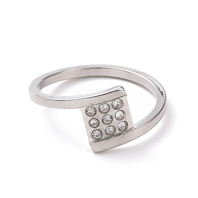 Crystal Rhinestone Square Finger Ring RJEW-D120-14P-1