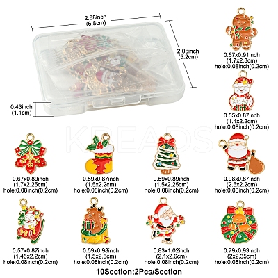20Pcs 10 Styles Christmas Theme Alloy Enamel Pendants ENAM-FS0002-13-1