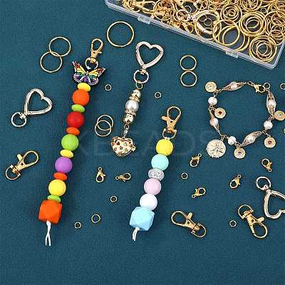 DIY Alloy Lobster Claw Clasps & Brass Jump Rings & Iron Split Key Rings Keychain Making Kits DIY-SZ0010-43-1