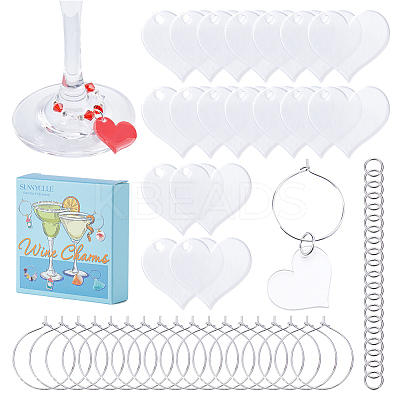 DIY Blank Wine Glass Charm Making Kit DIY-SC0023-62B-1