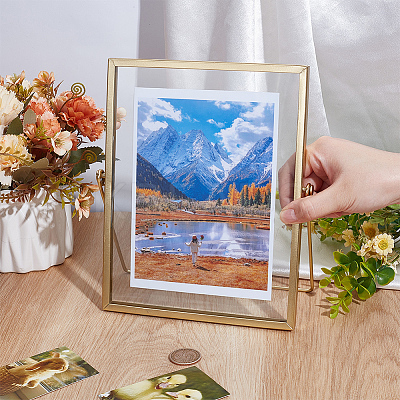 Iron & Glass Round Photo Frame AJEW-WH0270-534C-1