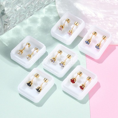Flat Round Glass Ear Fake Plugs EJEW-H105-22G-B-1
