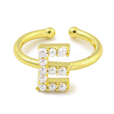 Rack Plating Brass Open Cuff Rings for Women RJEW-F162-01G-E-1