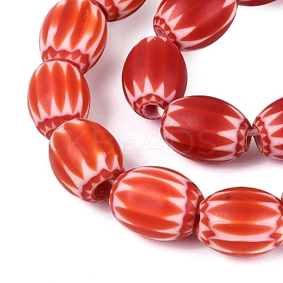 Handmade Millefiori Glass Barrel Beads LA-N002-06B-1