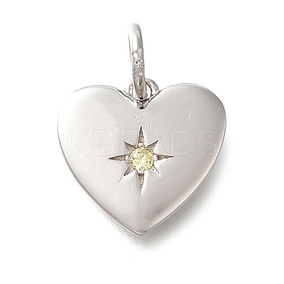 925 Sterling Silver Micro Pave Clear Cubic Zirconia Charms STER-V001-01P-11-1