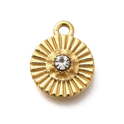 304 Stainless Steel Rhinestone Charms STAS-M109-13G-01-1