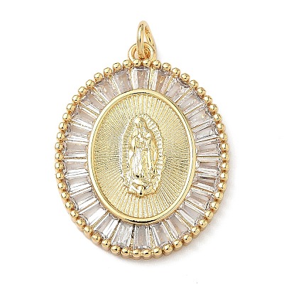 Brass Micro Pave Cubic Zirconia Pendants KK-Q068-31A-G-1