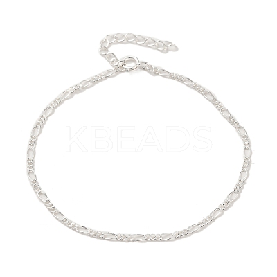 925 Sterling Silver Figaro Chain Bracelets for Women BJEW-E101-01S-01-1