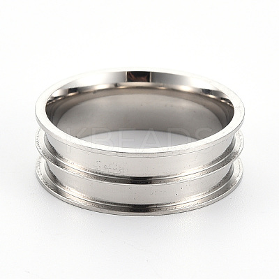Tarnish Resistant 201 Stainless Steel Ring Core Blank for Inlay Jewelry Making RJEW-ZX002-05-11-1