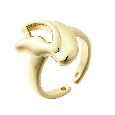 Brass Cuff Rings for Women RJEW-G347-16G-1