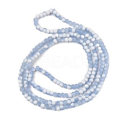 Frosted Crackle Glass Beads Strands GLAA-U001-4mm-M14-1