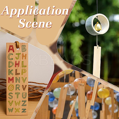 15Pcs 15 Colors Wood Blank Bookmarks for DIY Engraved Craft WOOD-ME0001-05-1