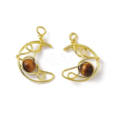 Natural Tiger Eye Pendants G-H281-41G-05-1