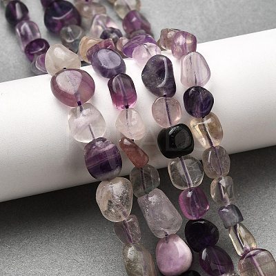 Natural Purple Fluorite Beads Strands G-D321-A02-1