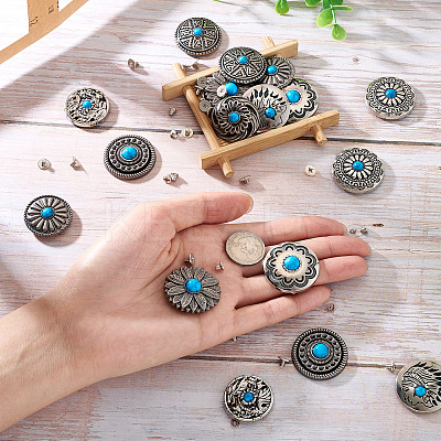9 Style Alloy Decorative Rivets BUTT-SW0001-04C-1