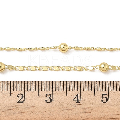 3.5MM Round Ball Brass Oval Link Chain Necklaces for Women LS-NJEW-K271-18G-1