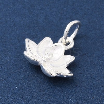 925 Sterling Silver Flower Charms with Jump Rings and 925 Stamp LS-STER-M021-02S-04-1