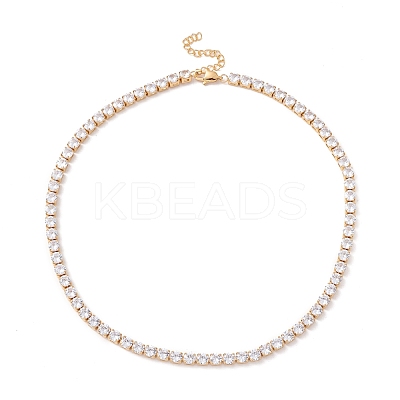 Classic Cubic Zirconia Tennis Necklace NJEW-G017-02A-G-1