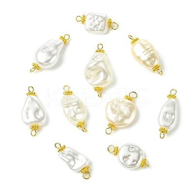 65Pcs 13 Styles ABS Plastic Imitation Pearl Connector Charms PALLOY-CJ00168-1