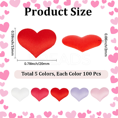 500Pcs 5 Colors Polyester Sponge Heart Shaped Confetti for Party Decoration DIY-CY0003-21A-1