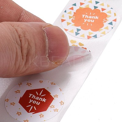 Flat Round Paper Thank You Stickers LS-DIY-C042-13B-1