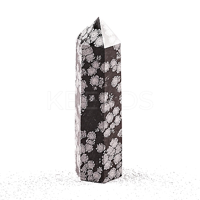 Point Tower Natural Snowflake Obsidian Home Display Decoration PW-WG04107-52-1