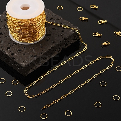 DIY Paperclip Chain Necklace Making Kit DIY-YW0005-34-1