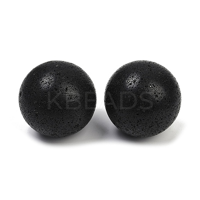 Natural Lava Rock Sphere Beads G-I367-07S-1