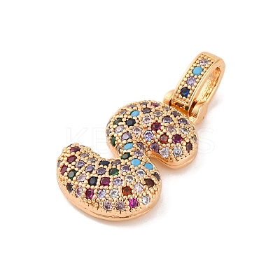 Brass Micro Pave Cubic Zirconia Pendants KK-C076-29S-G02-1