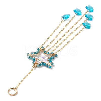 Natural Gemstone Beaded Pendant Decorations HJEW-JM01140-1