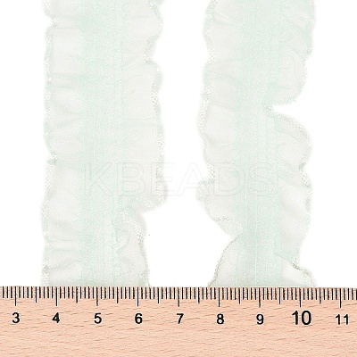 20 Yards Polyester Pleated Elastic Lace Trim SRIB-M015-01H-1